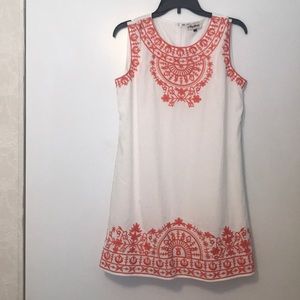 white and orange boutique dress